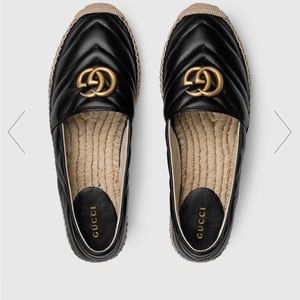 Gucci leather espadrilles with double G sz10